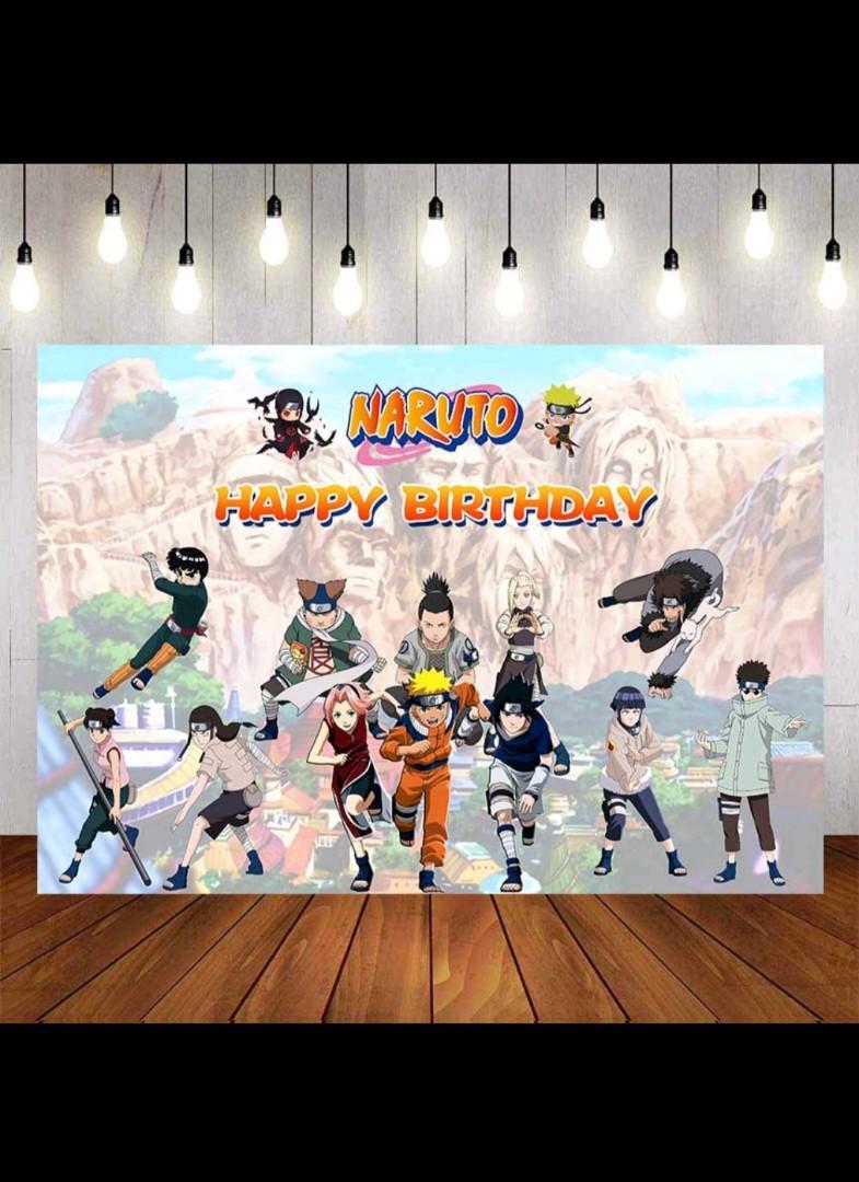 Naruto Birthday Backdrop/Banner, Hobbies &amp; Toys, Stationery &amp; Craft ...