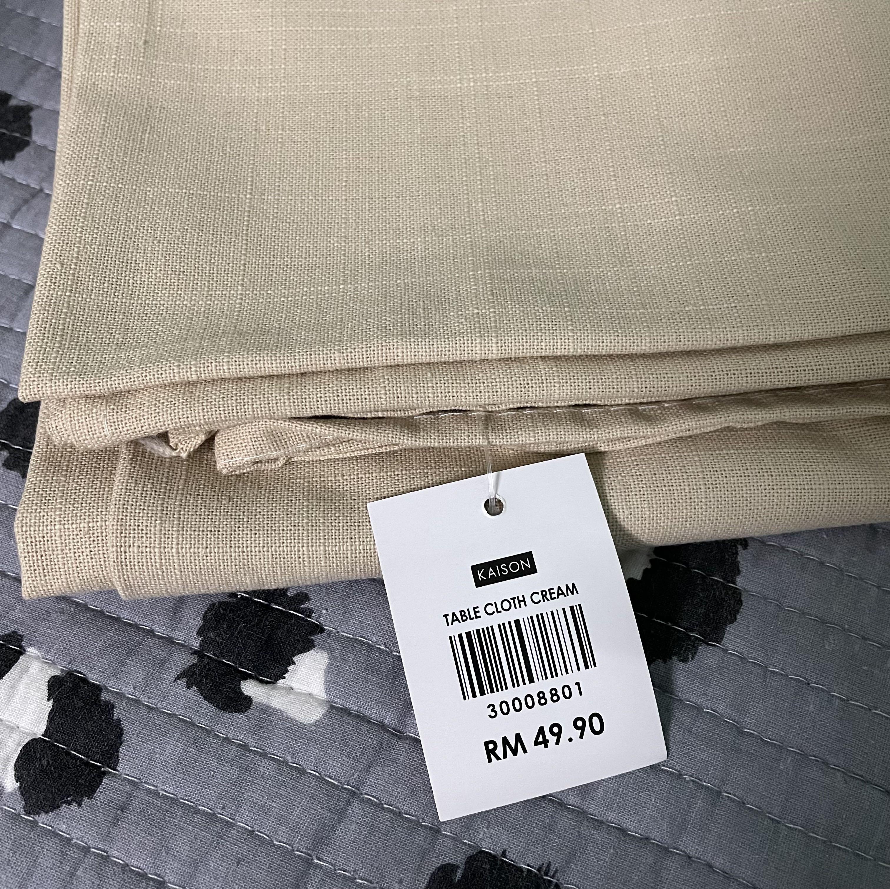 NEW Kaison Table Cloth Cream, Furniture & Home Living, Home Decor