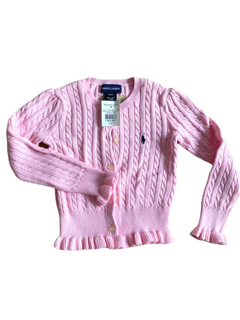Ralph lauren hotsell pink cardigan
