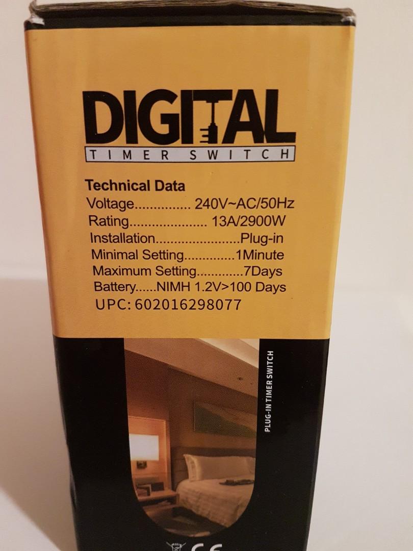 Oridget digital timer switch, TV & Home Appliances, Electrical