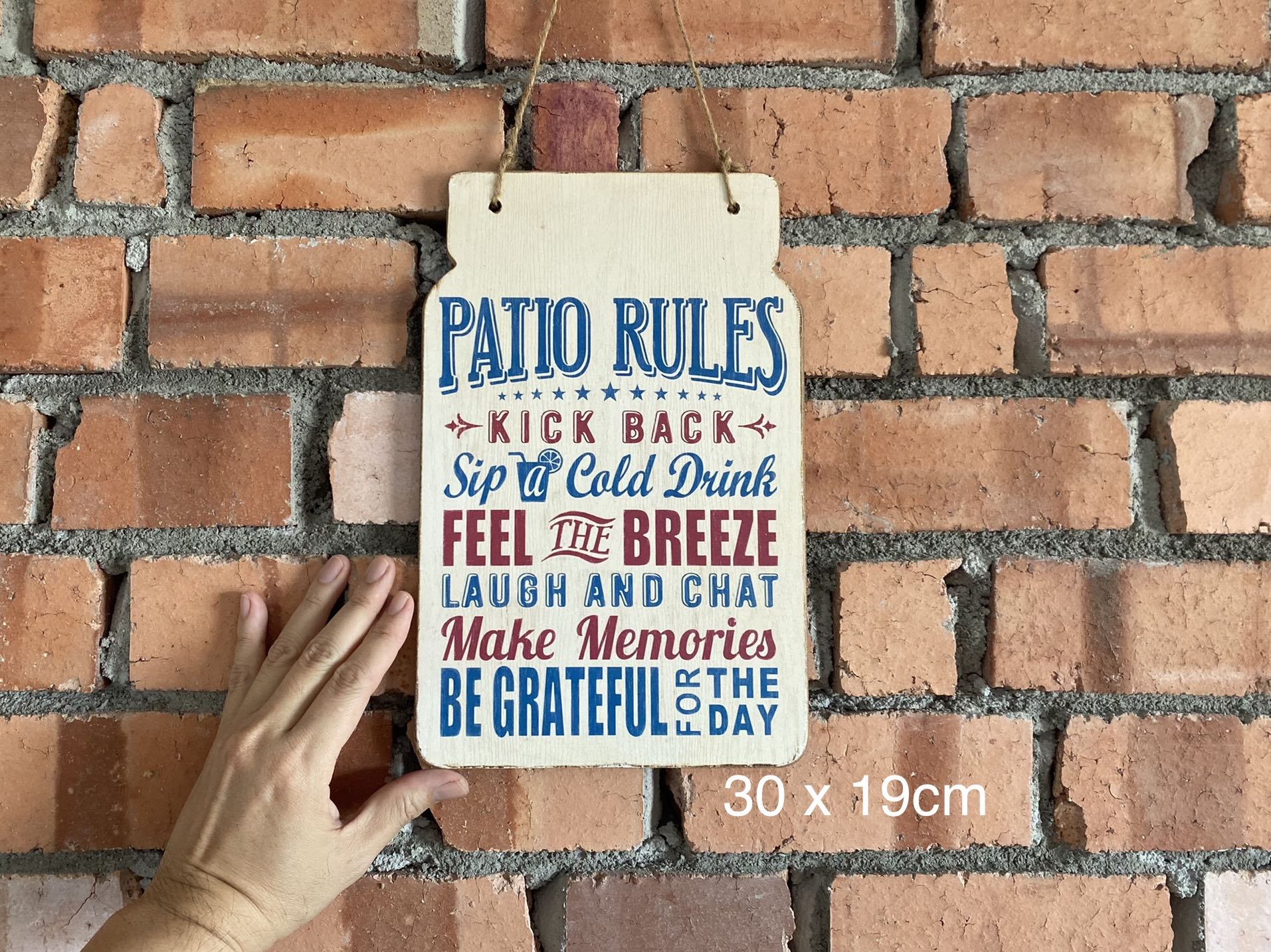 Patio rules wall plaque, Furniture & Home Living, Home Decor, Wall