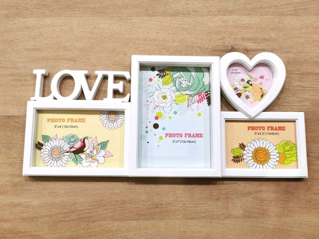 Photoframe - White (Category: Frames & Pictures) located in Singapore. Submitted by clara_mintymin (Listing ID 1136816747, Image 1). Description: Photoframe - White - comes with measurements for each box - can stand on its own - comes with hook for hanging to the wall * Meet up or top up for delivery *.