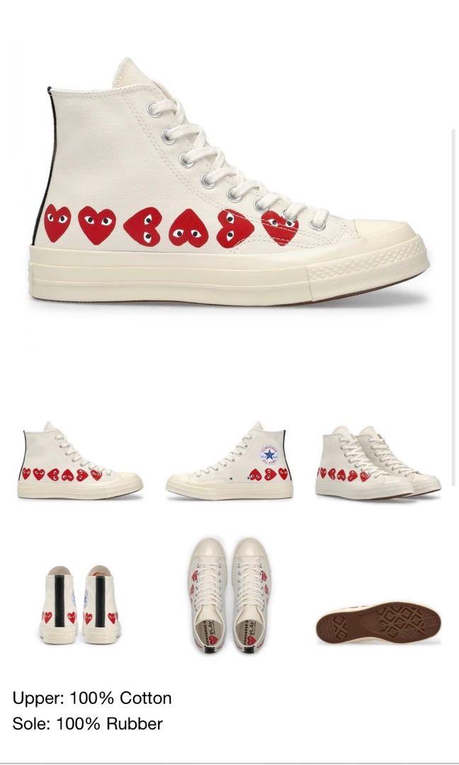 cdg converse high top multi heart