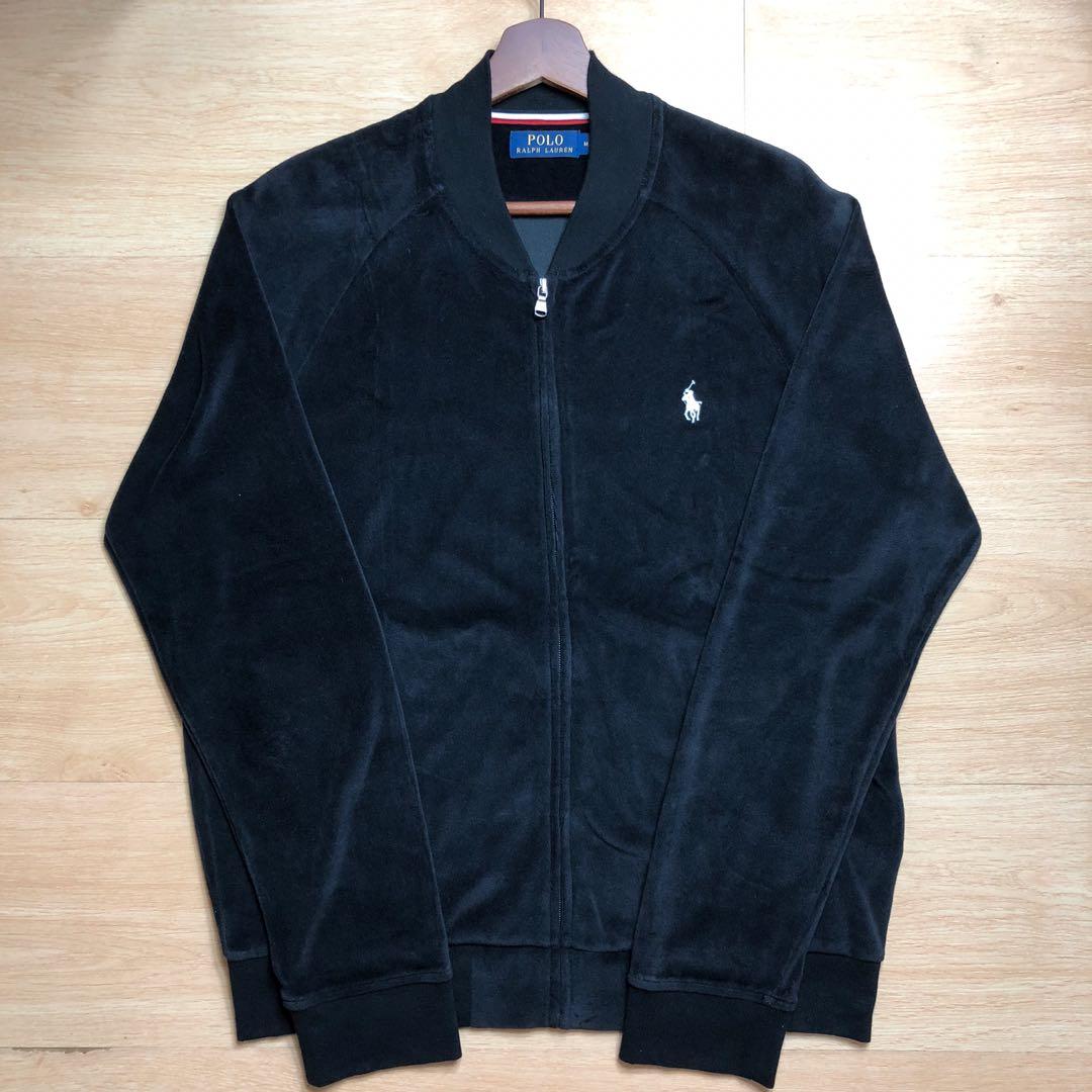 Polo Ralph Lauren velour baseball jacket Men s Fashion Tops