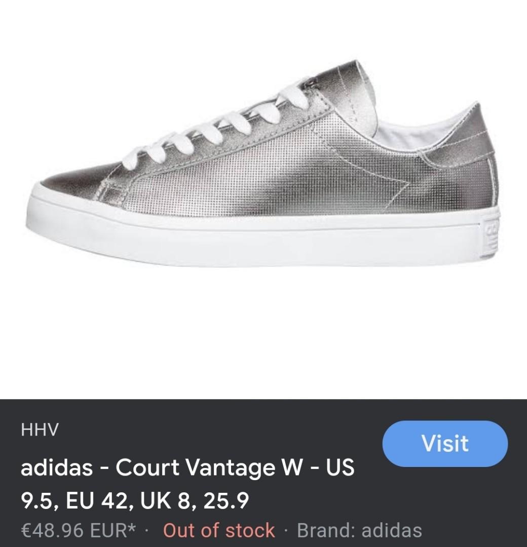 Adidas court vantage silver discount