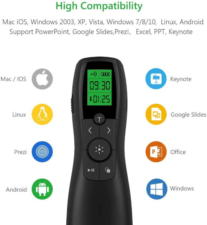 Presentation Remote,Doosl Wireless Presenter Laser Pointer Green