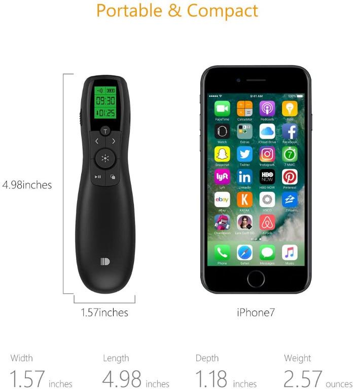 Presentation Remote,Doosl Wireless Presenter Laser Pointer Green