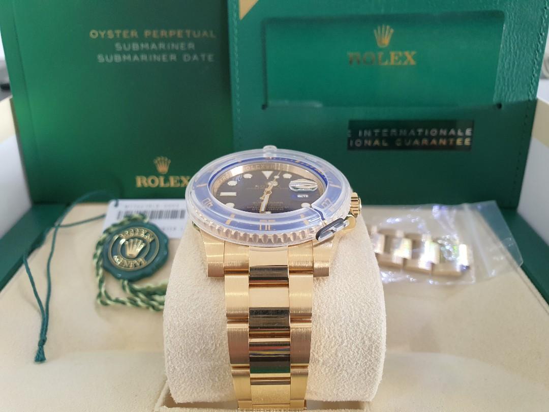 Discontinued Rolex Submariner Full Yellow Gold Sunburst Dial