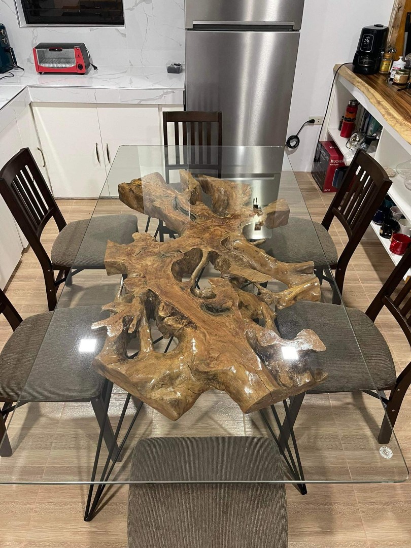 Rustic deals glass table
