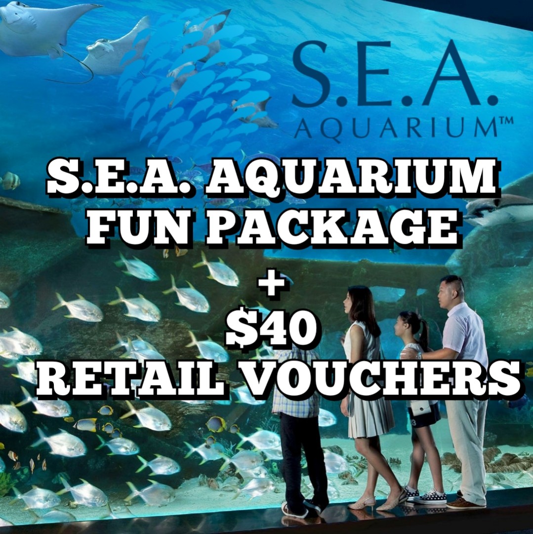 2x SEA aquarium ticket + 40 voucher, Tickets & Vouchers, Local