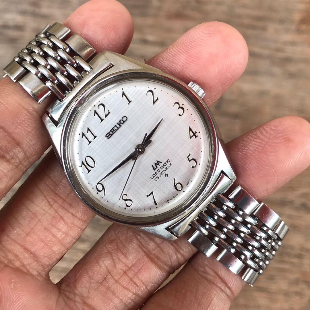 Seiko lord matic tekstur dial vintage watch, Barang Mewah, Jam Tangan di  Carousell