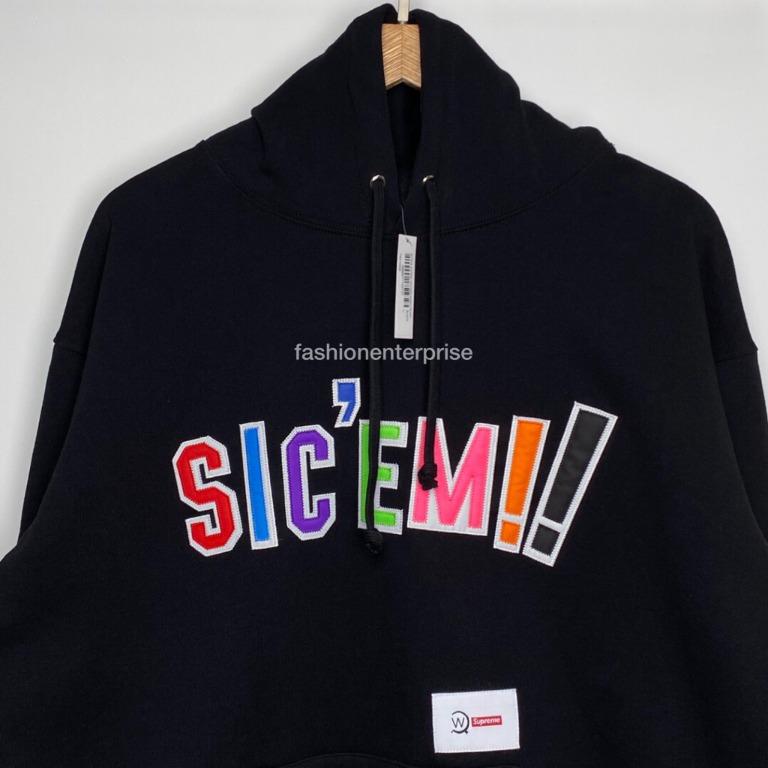 Supreme x WTAPS Sic'em! FW21 Hooded Sweatshirt, Men's Fashion