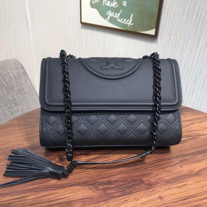 Tory burch fleming convertible black matte discount