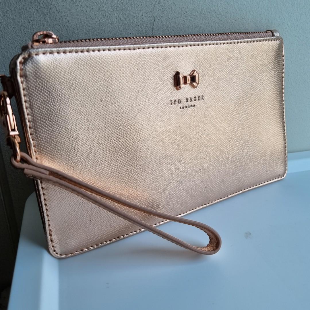 Ted Baker Rose Gold Clutch, Women's Fashion, Bags & Wallets, Clutches on  Carousell