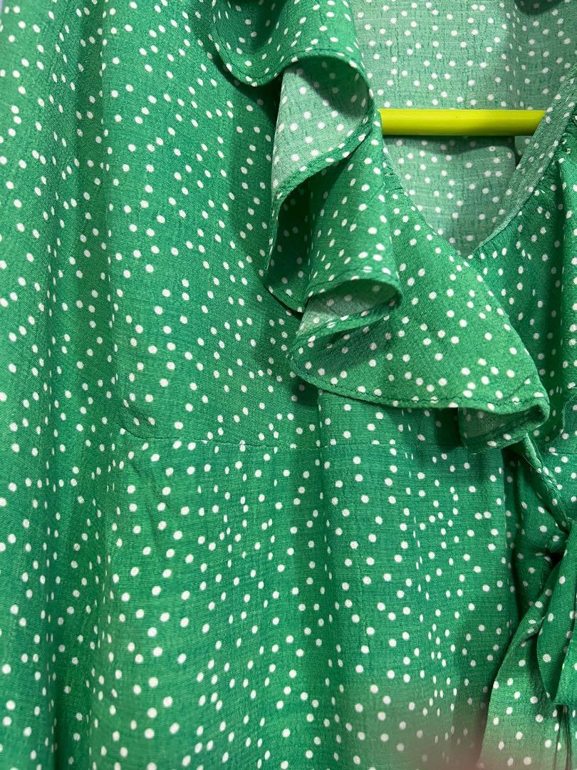 Topshop green polka dot dress 2025