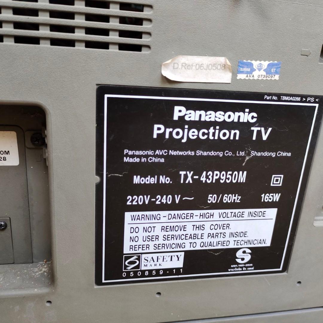 TV PANASONIC LARGE PROJECTION TAU GIGA 100HZ, TV & Home Appliances, TV