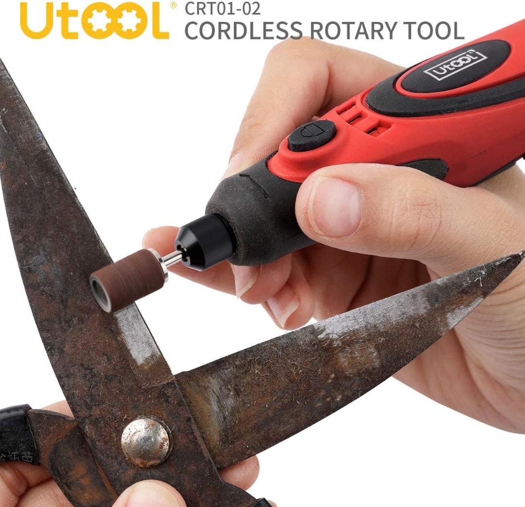Utool 3.6V Li-ion Rotary Tool with 42 Accessories Cordless Rotary Tool USB Charging Cable and 3 Variable Speed of 5000~15000rpm for Delicate & Light DIY Small Projects Blue 