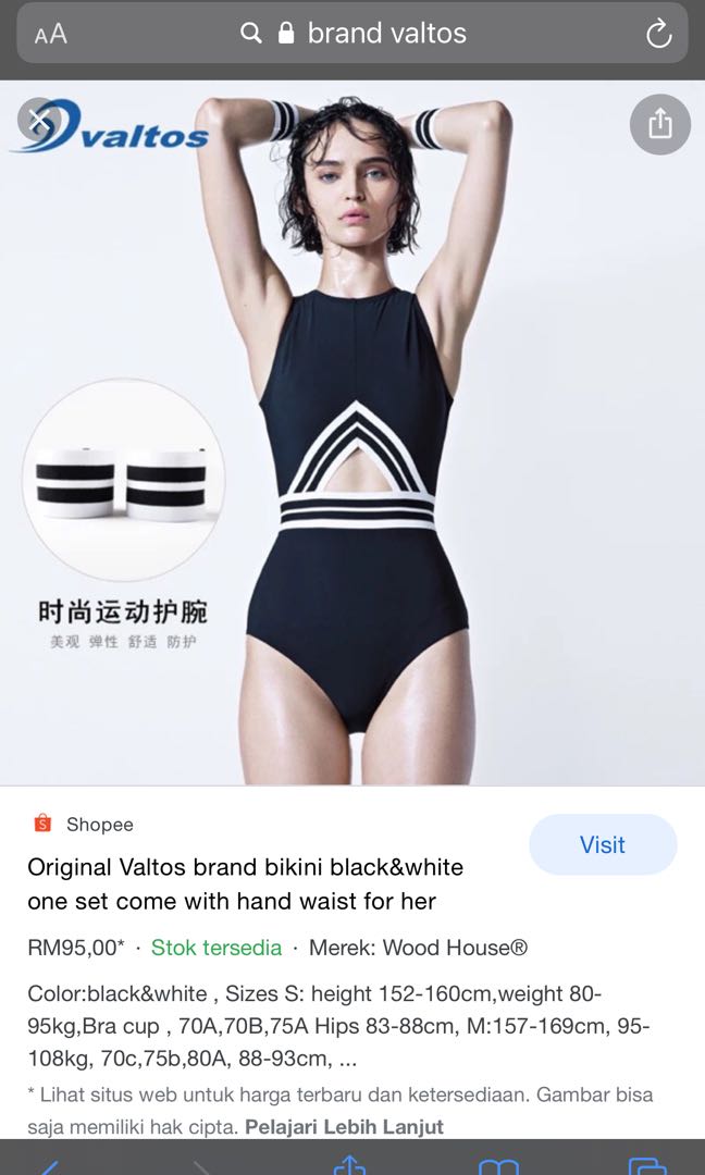 Swimsuit by valtos original Baju renang hitam swimwear