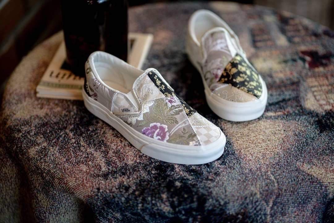 patchwork vans slip on