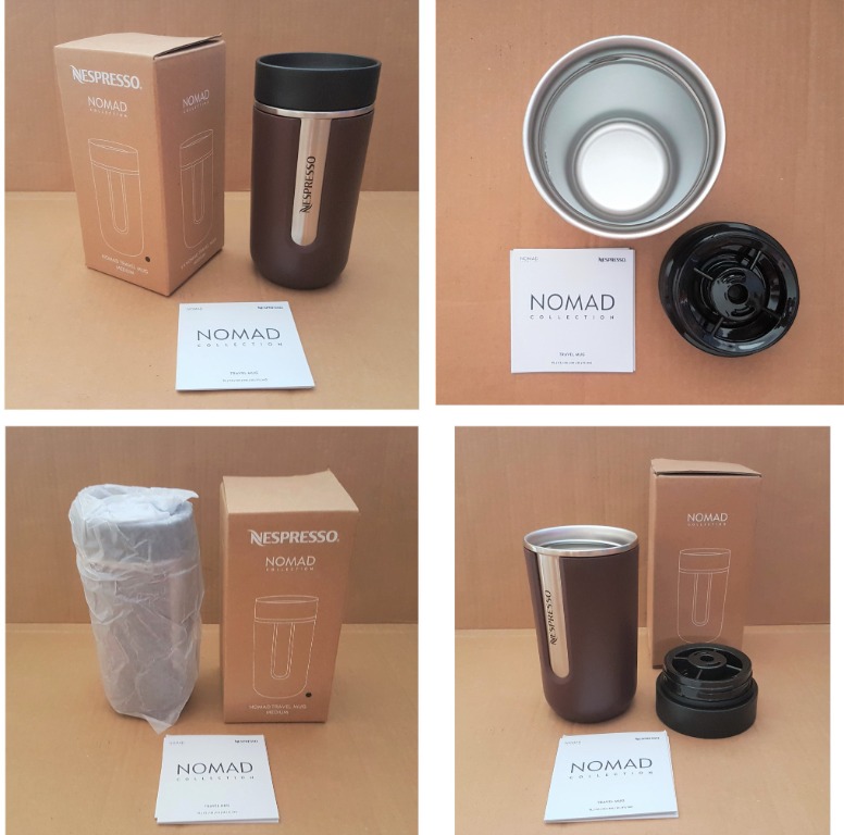 Versatile Nespresso Nomad Travel Mug, Medium 400ml, Luxury Brown Case