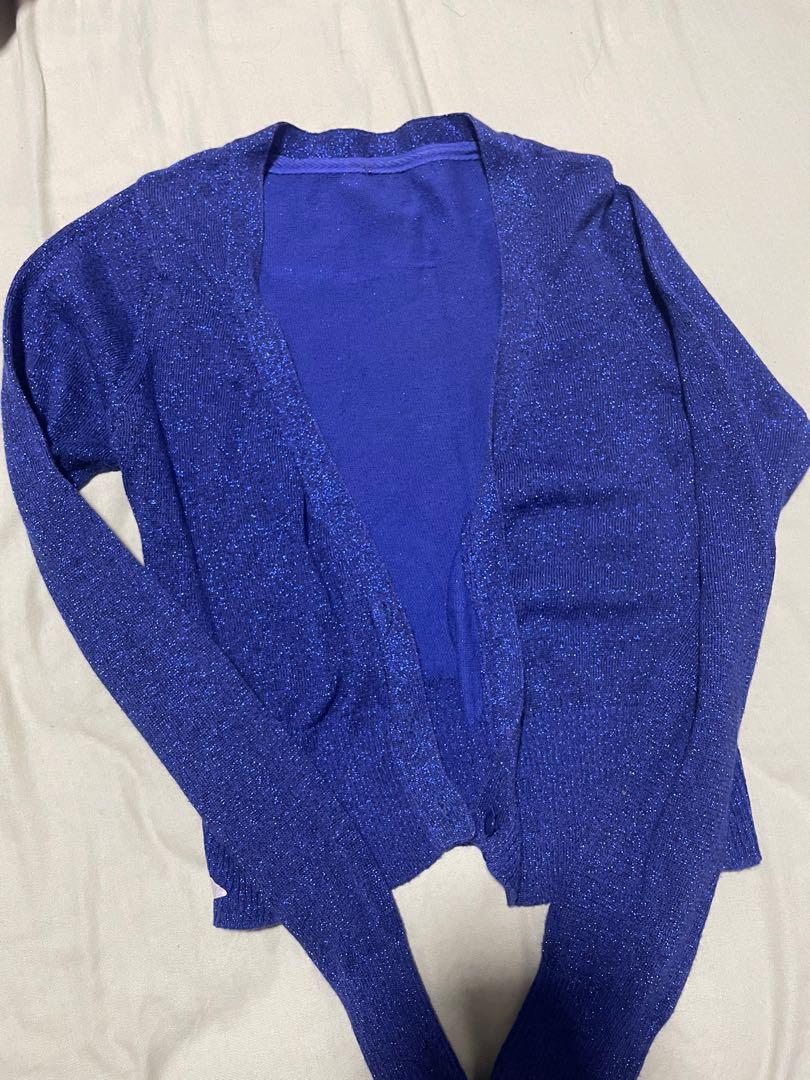 Blue glitter sales cardigan