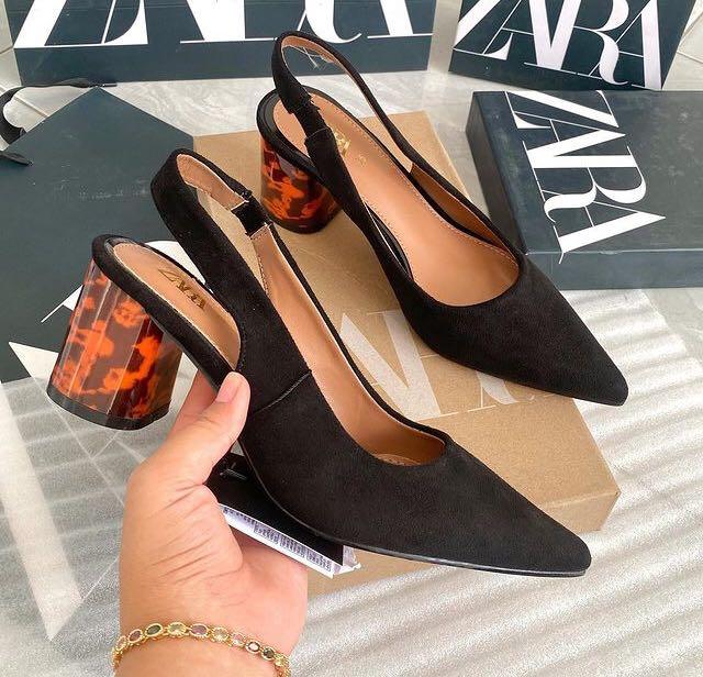 zara black suede heels