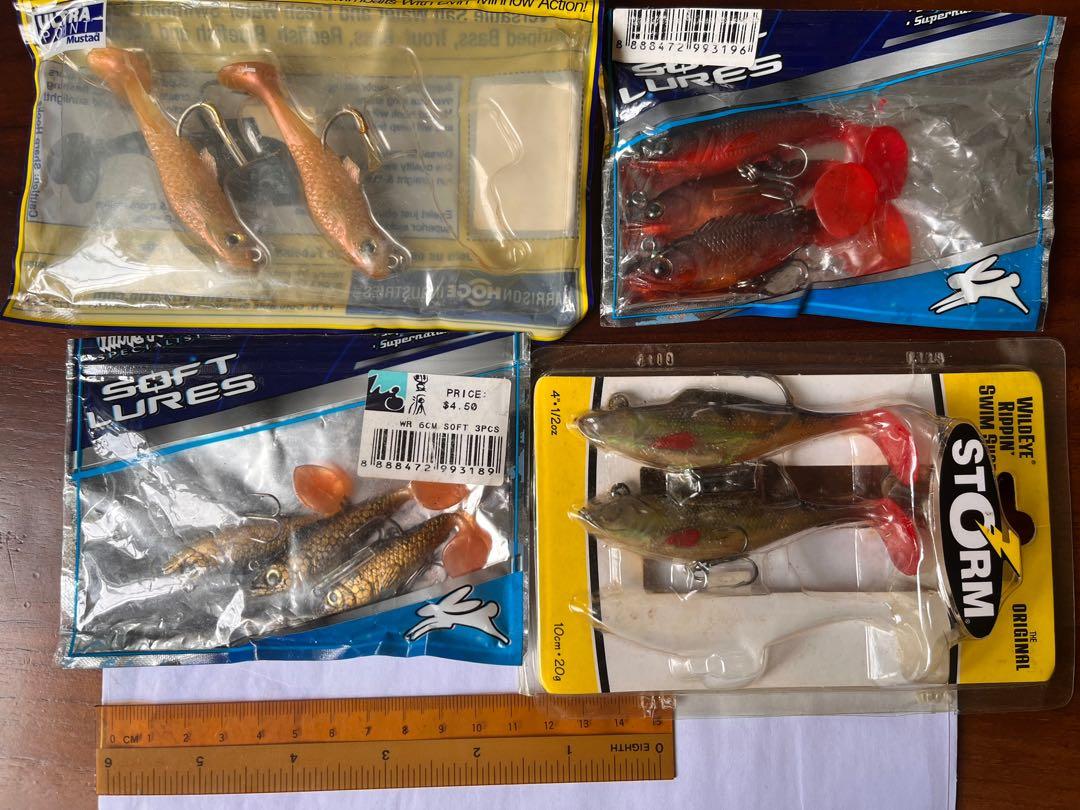 10 rigged rubber fishing lures, Sports Equipment, Fishing on Carousell