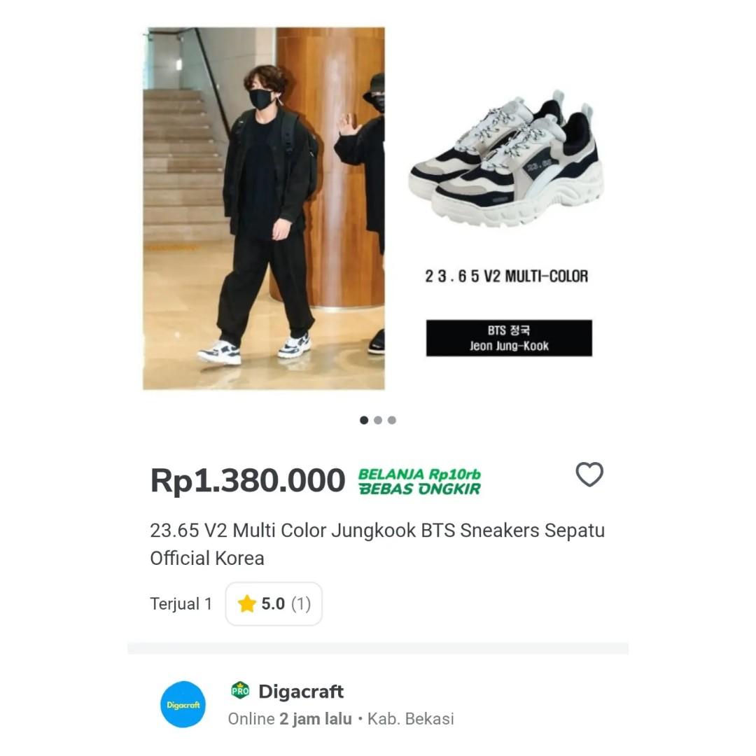 23.65 V2 Jungkook BTS Sneakers, Fesyen 