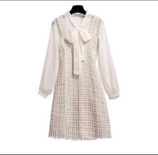 2-piece Korean Tweed Dress