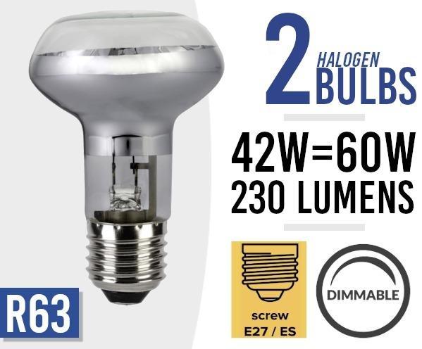 6x R80 Dimmable Halogen Downlighter Reflector Spot Light Bulb E27 ES 42w 60w 