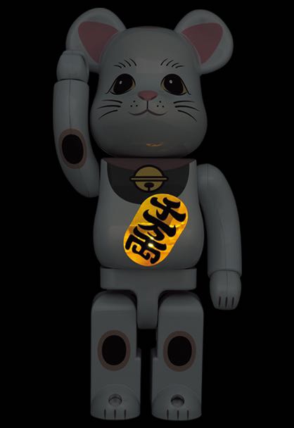 招き猫白メッキ発光) 招財貓白電鍍發光400% Be@rbrick (Bearbrick) by