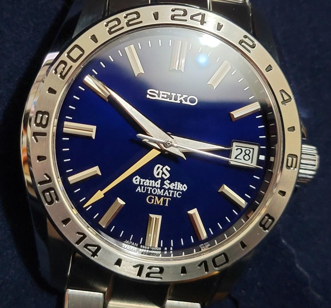 精工Grand Seiko 10週年限量版GMT 700隻SBGM029 藍面金針雙LOGO, 名牌, 手錶- Carousell