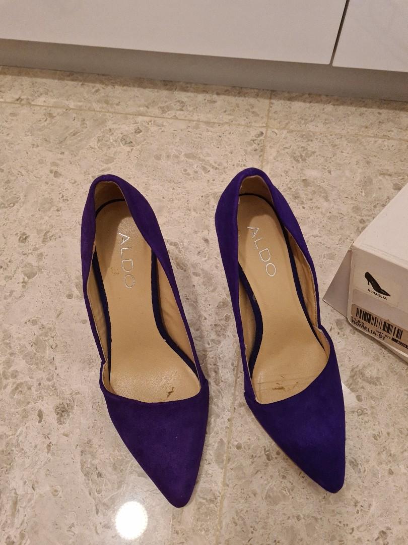 Aldo purple velvet heels