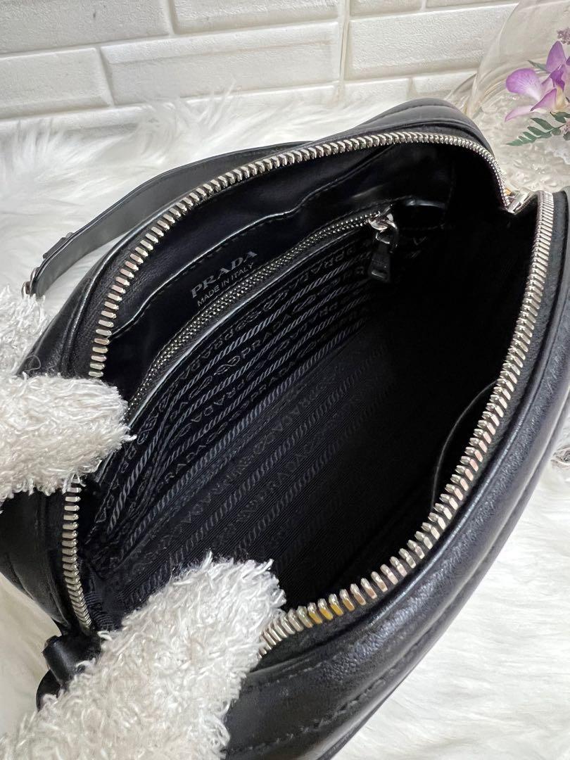 Authentic Prada Diagramme Crossbody Bag In Black Leather, Luxury, Bags