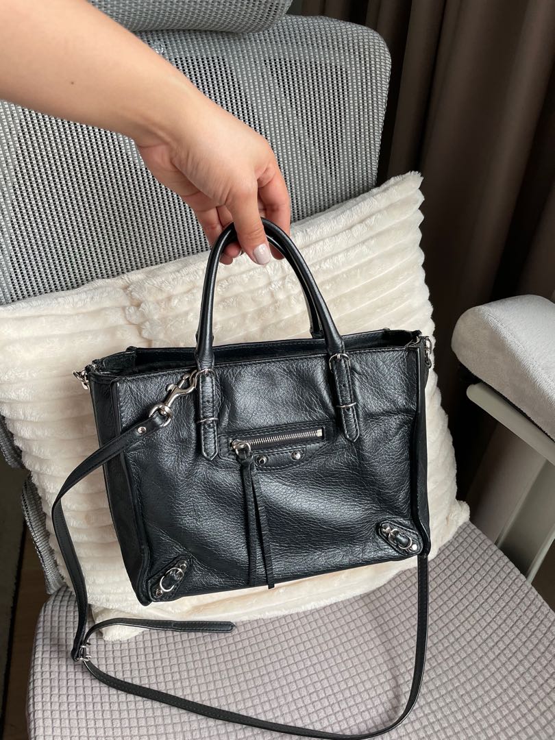 Balenciaga Papier A4 Zip Around Classic Studs Bag Leather Mini Neutral   eBay