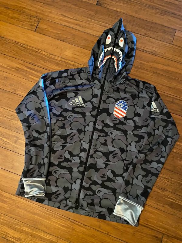 adidas bape shark jacket hoodie Size M Men s Fashion Coats
