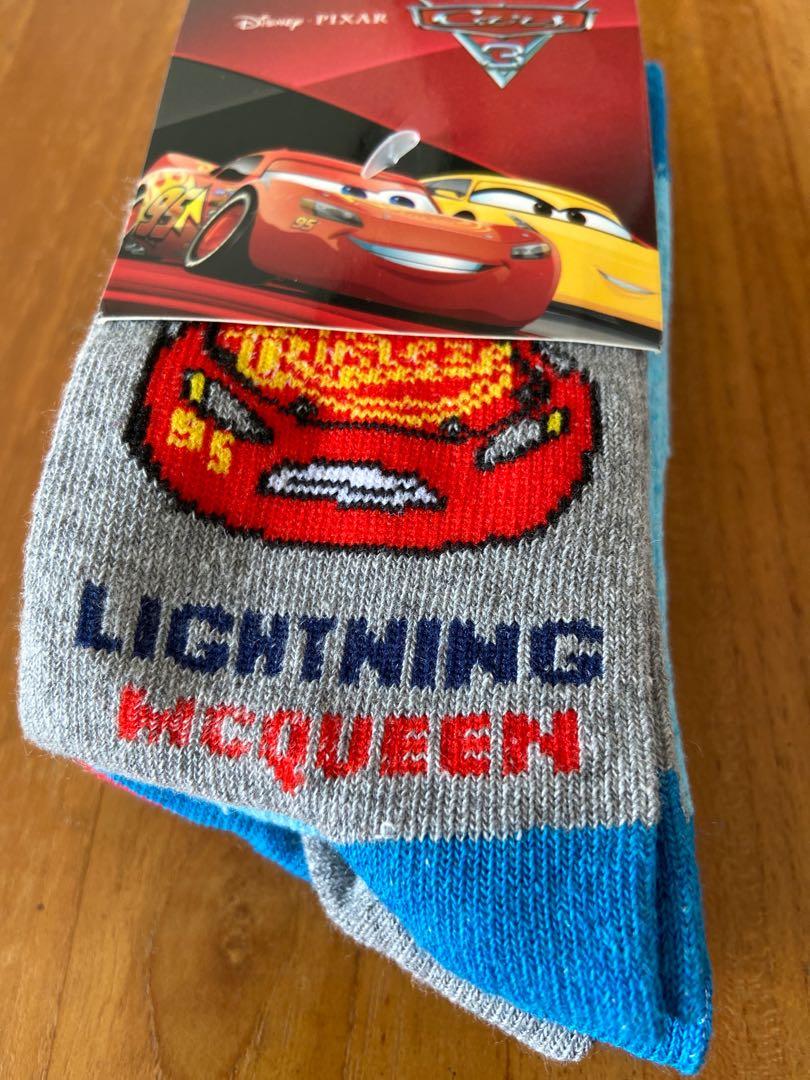 Brand New Disney Pixar CARS Lightning Mcqueen Socks Set of 3 Crew Socks