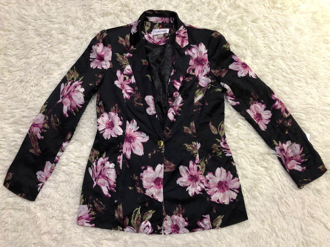 Calvin klein floral blazer outlet