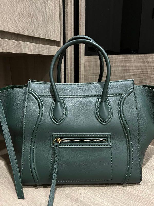 Celine luggage green sales