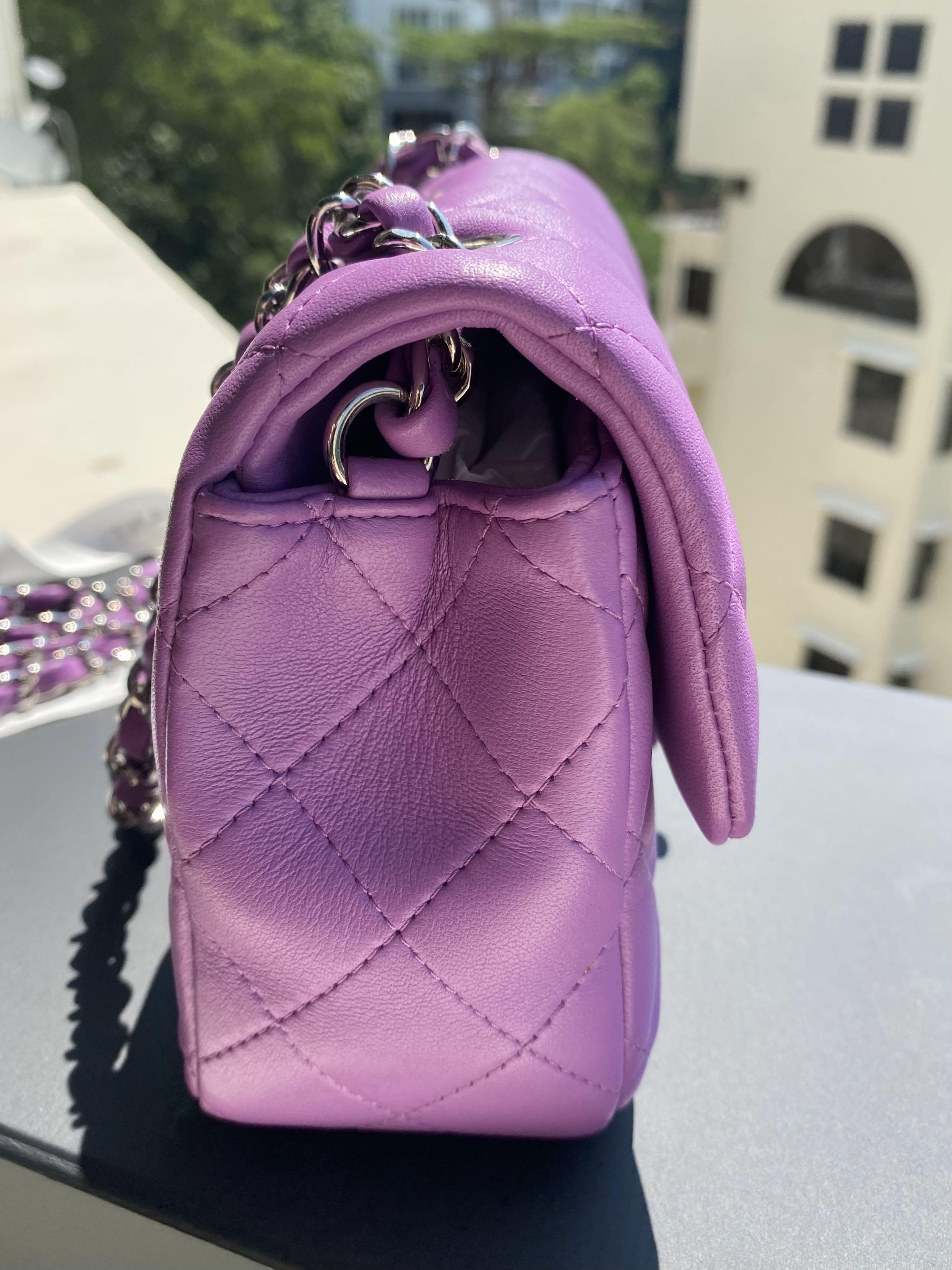 Chanel mini rectangular in purple 20c, Luxury, Bags & Wallets on Carousell