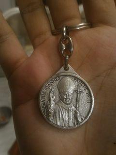 Commemorative Pope John Paul II Silver Keychain | Italy