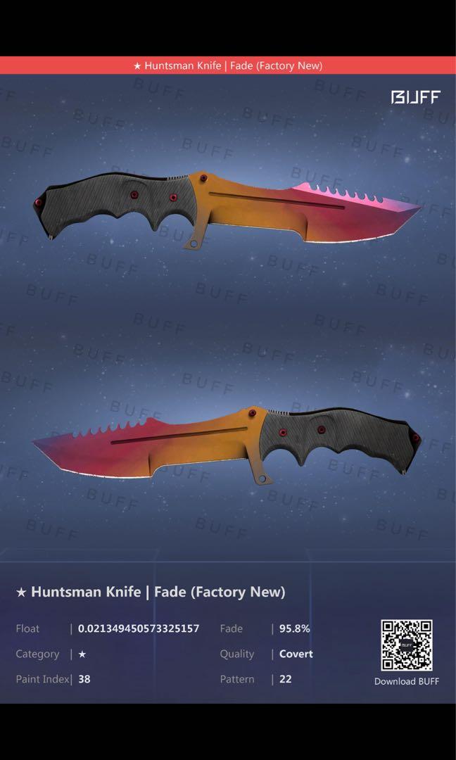 CSGO Huntsman Knife Fade (95.8), Video Gaming, Gaming Accessories, In