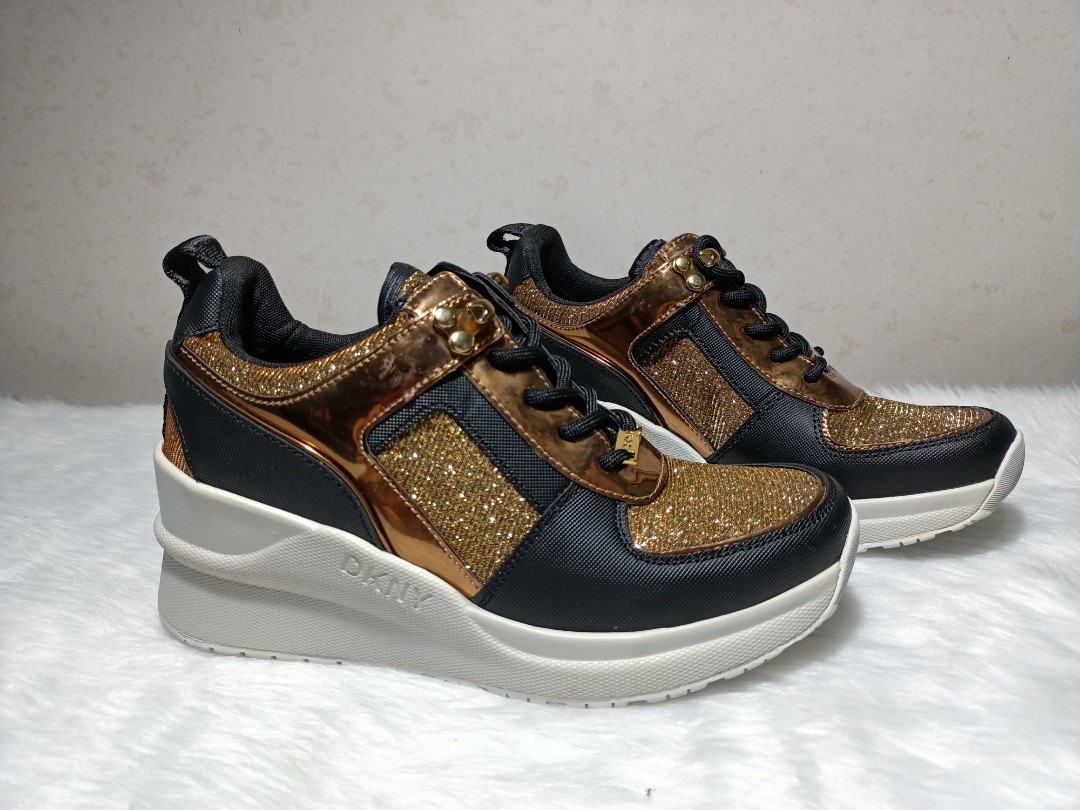 dkny gold trainers