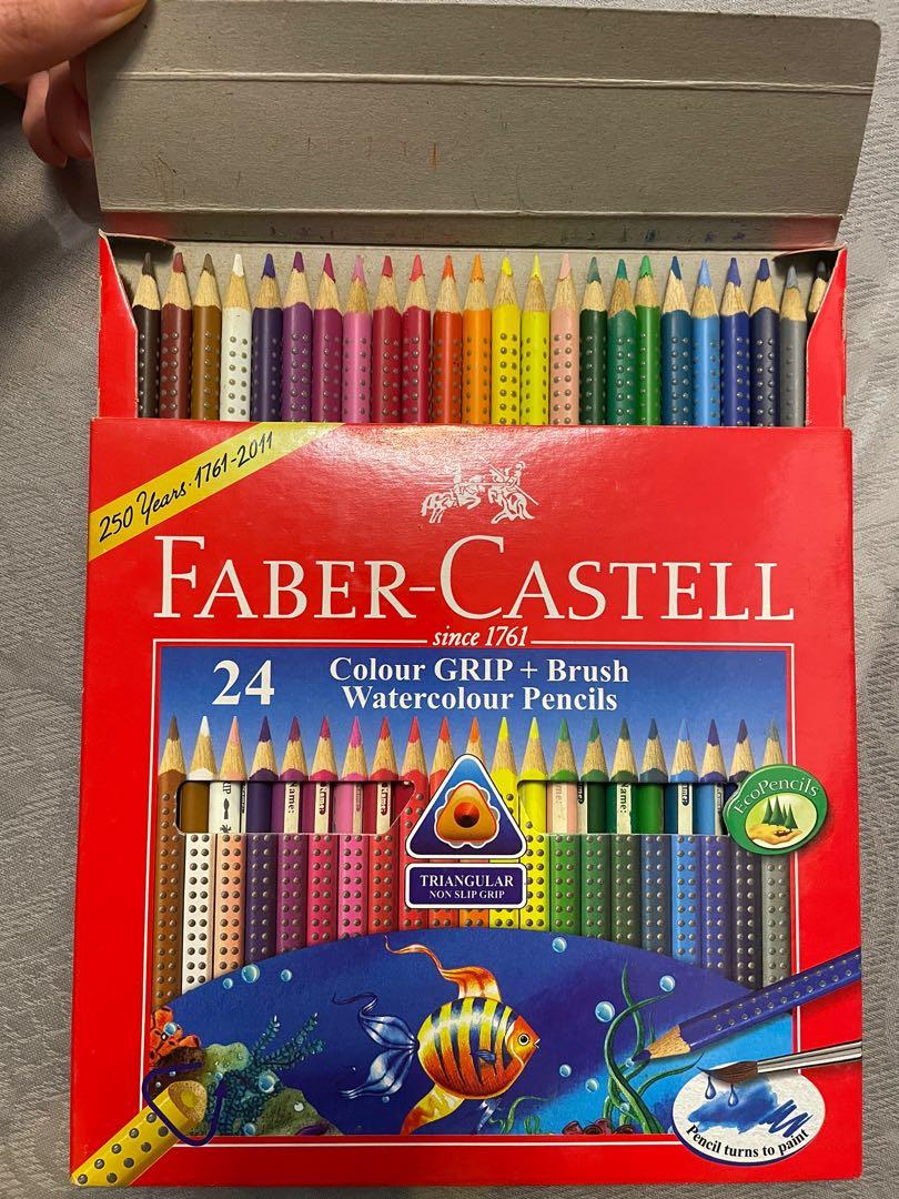 Faber Castell 24色水溶性木顏色筆連刷+ 12色普通木顏色筆, 興趣及遊戲