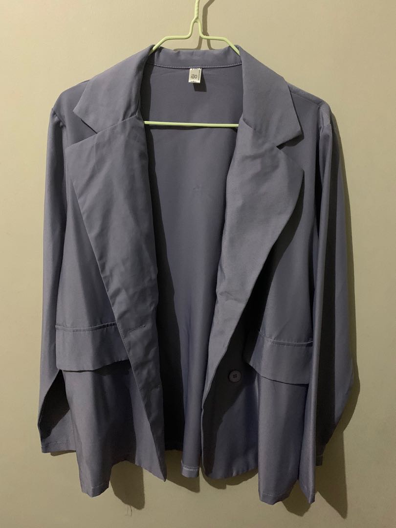 Gray blazer, Women's Fashion, Coats, Jackets and Outerwear on Carousell