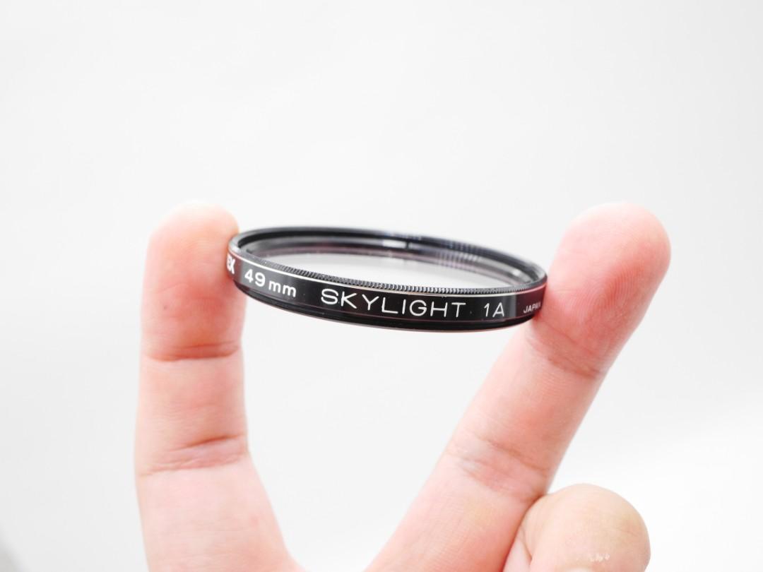 Hanimex 49mm Skylight and +6 Closeup filter with case, Photography