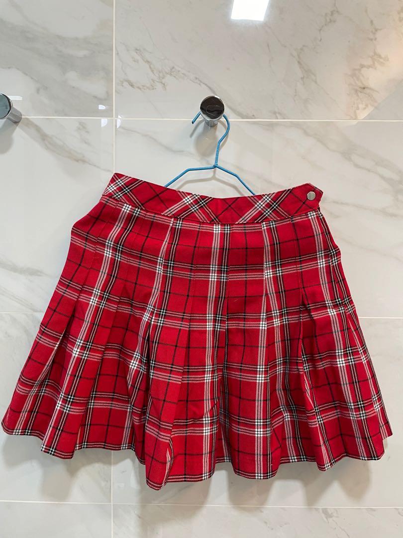 HM red tartan skirt, Women's Fashion, Bottoms, Skirts on Carousell