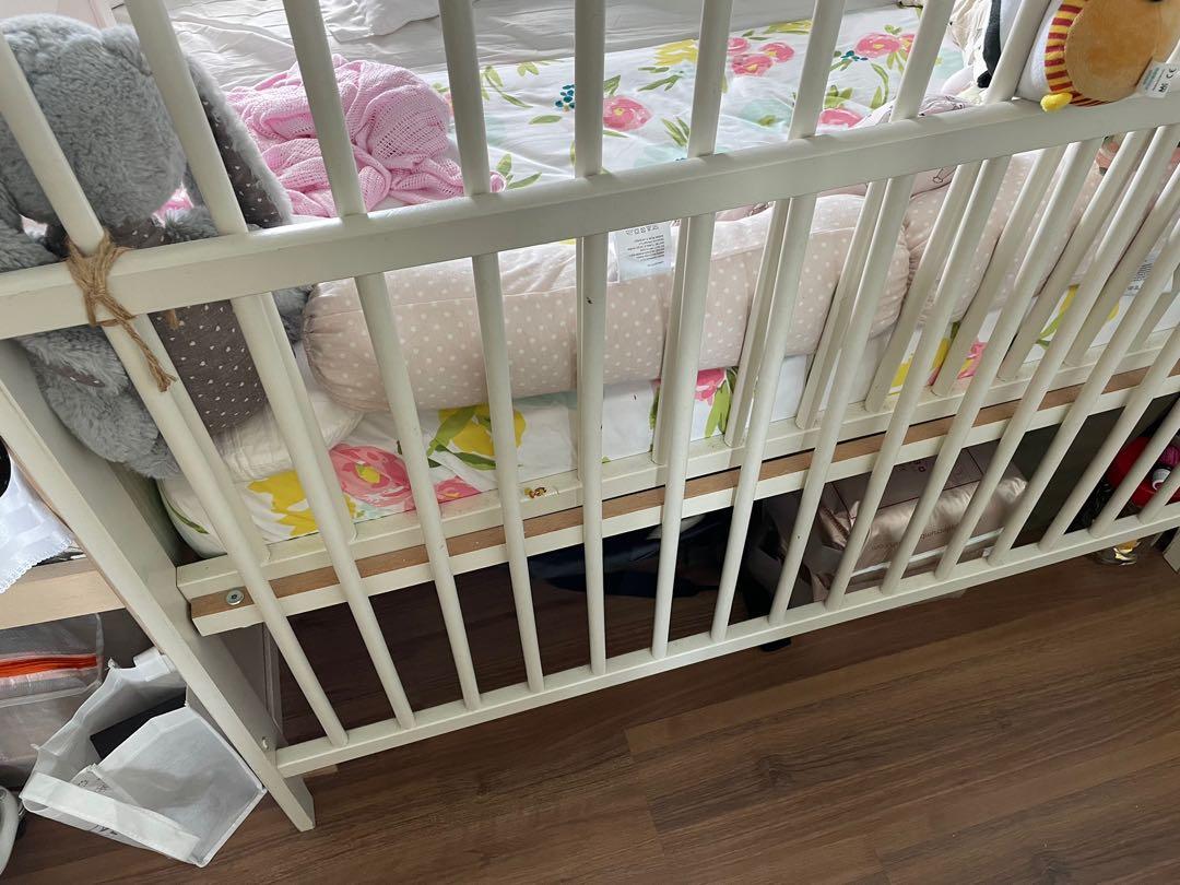 GETHA + IKEA BABY COT HENSVIK with GETHA mattress, Babies & Kids, Baby