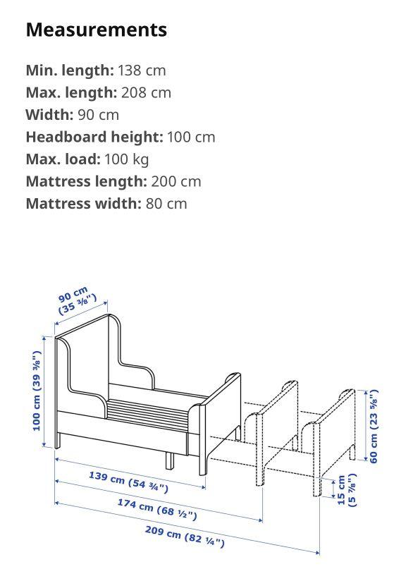 Ikea BUSUNGE extendable bed light pink, Babies & Kids, Baby Nursery