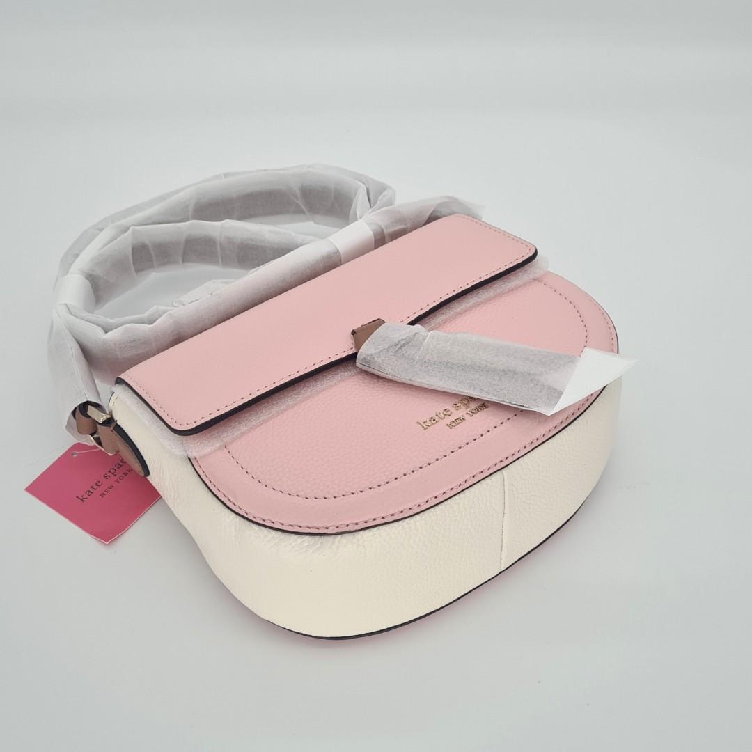 IN STOCK Kate Spade Knott Medium Saddle Bag Chalk Pink Multi